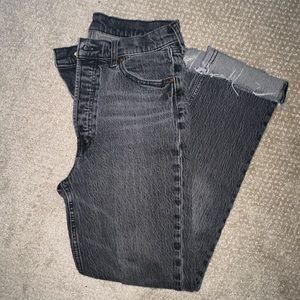 GAP High Rise Cheeky Straight Jeans in Gray